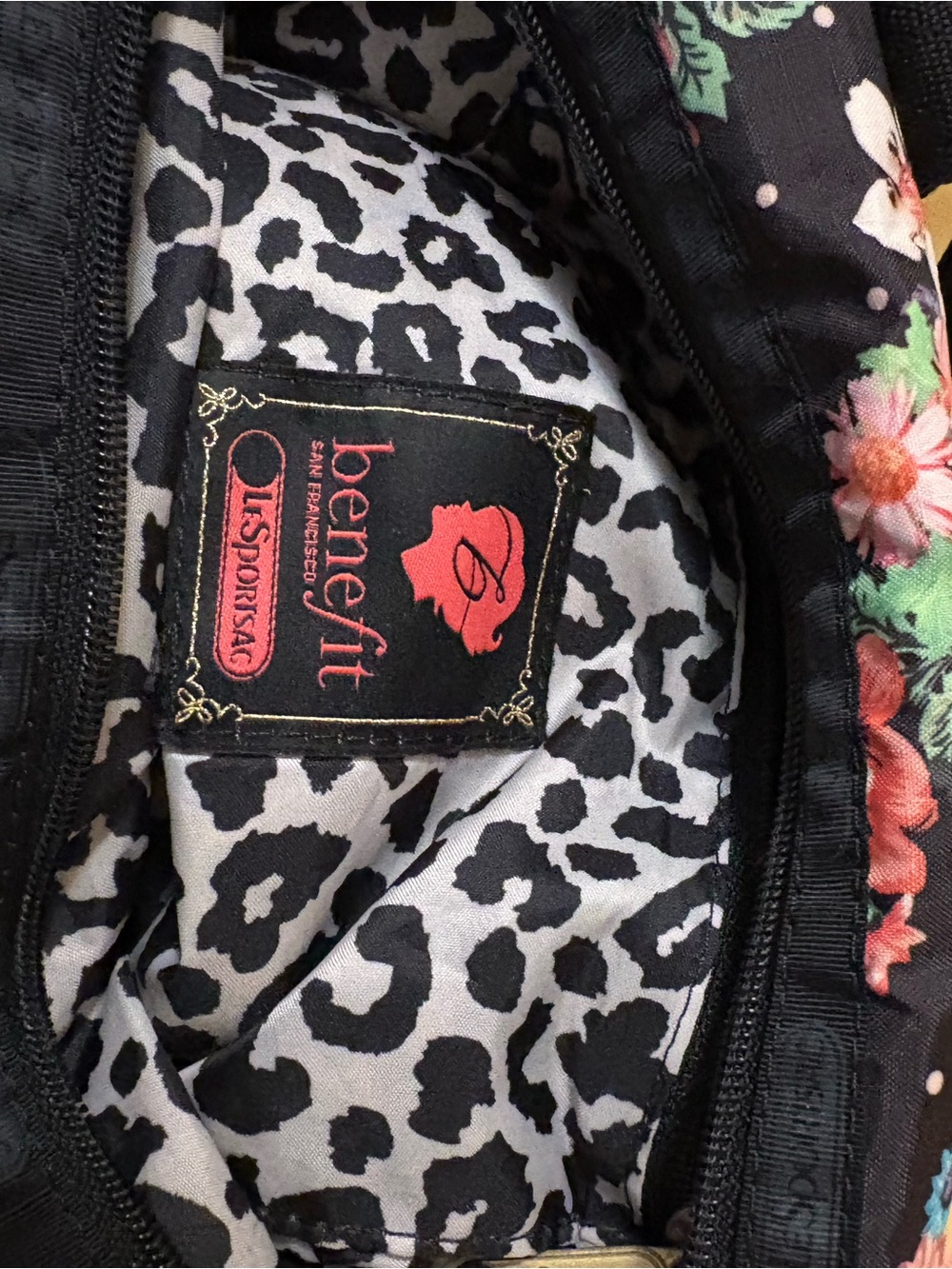 Floral satchel Tote Bag with black Base - Picture 6 of 8